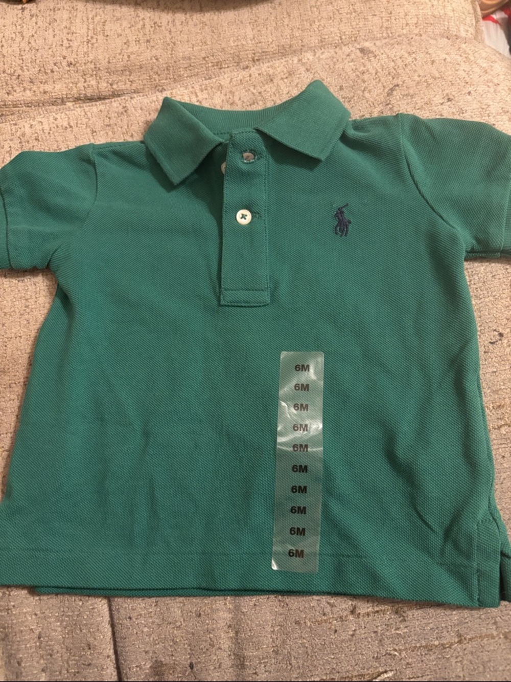Ralph Lauren Green Polo Shirt with Navy Pony